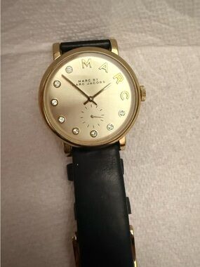 Marc by Marc Jacobs Gold Dial Watch with Black Strap